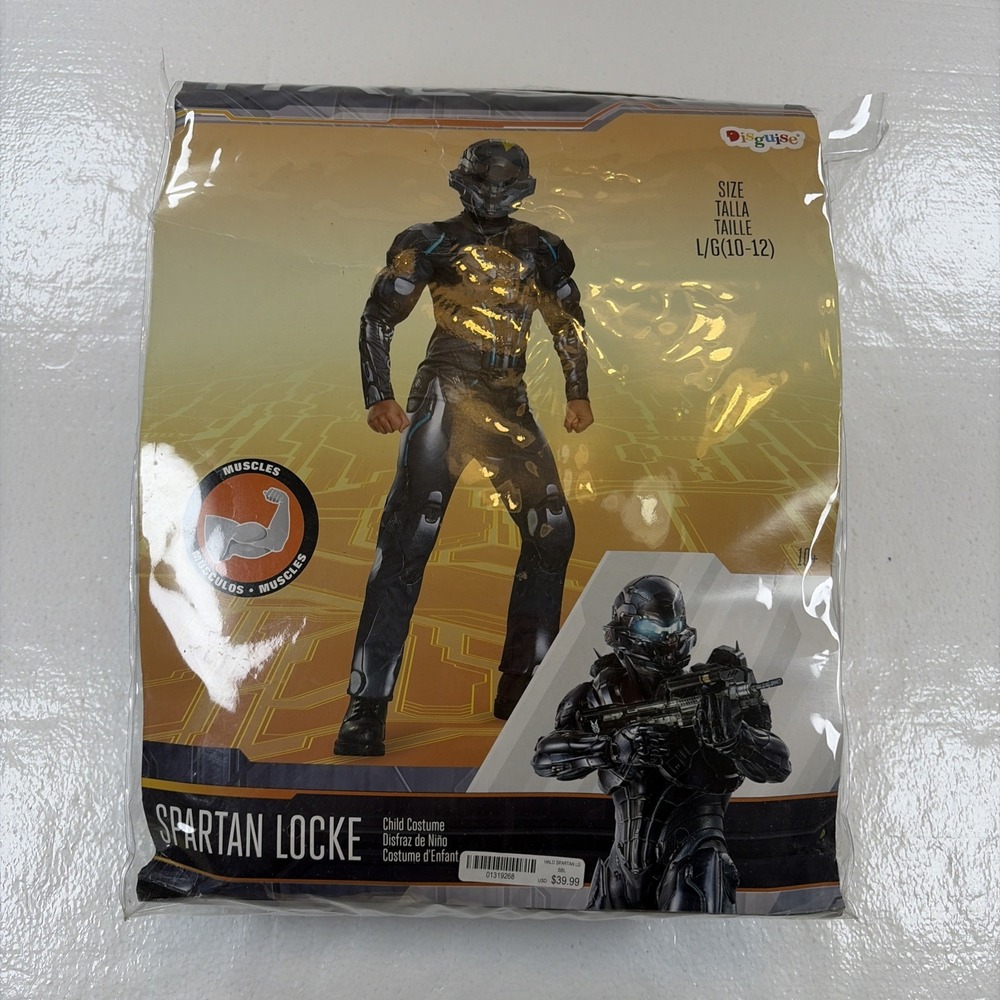 HALO SPARTAN LOCKE Child Costume L 10-12 Muscle Suit & Mask Halloween Dress Up